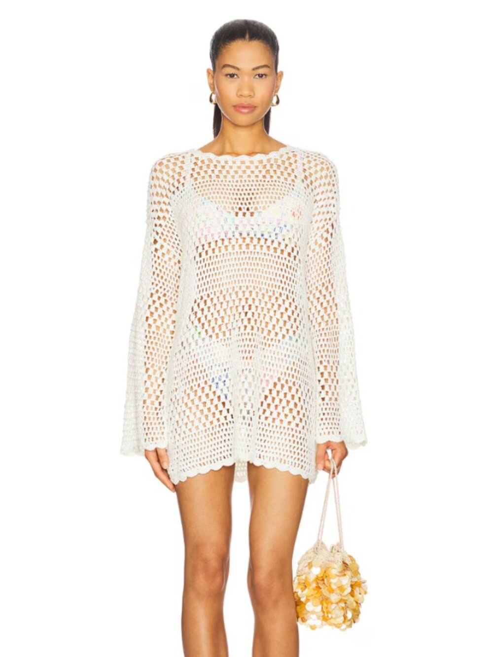 Knit Long Sleeve Cover Up Dress Small